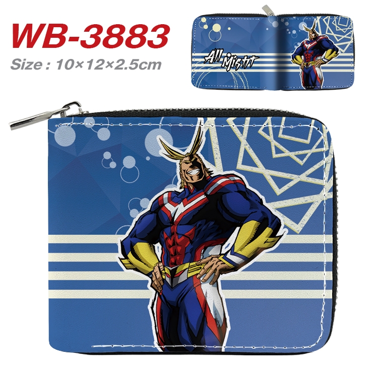 My Hero Academia Anime Full Color Short All Inclusive Zipper Wallet 10x12x2.5cm WB-3883A