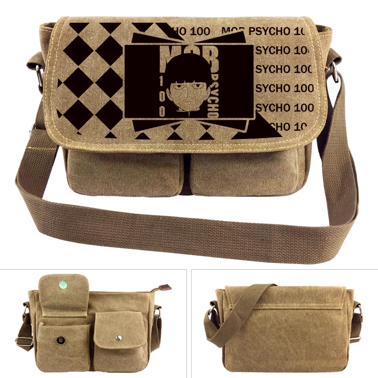 Mob Psycho 100 Anime peripheral canvas shoulder bag shoulder bag 7x28x20cm 