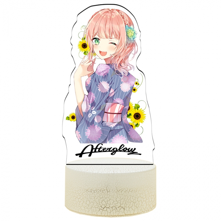 BanG Dream!  Color Acrylic Night Light 16 Color-changing Remote Control USB Interface Box Set 19X7X4CM white cracked bas