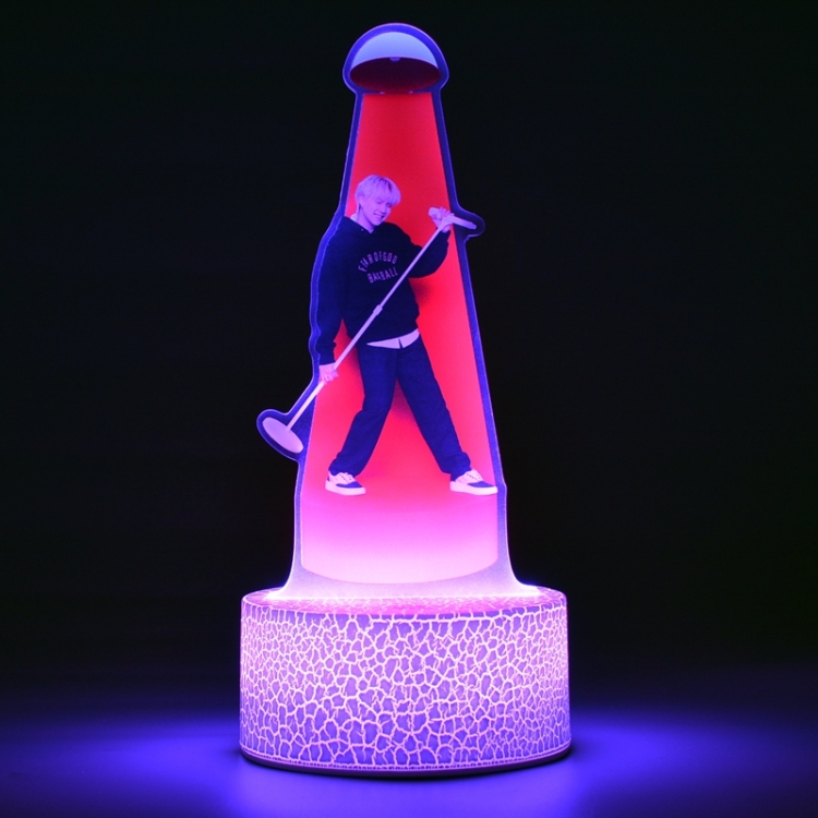 BTS 10th generation Color Acrylic Night Light 16 Color-changing Remote Control USB Interface Box Set 19X7X4CM white crac