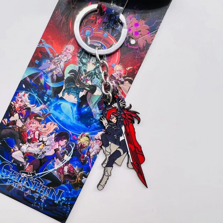 Genshin Impact Anime Peripheral Color Character Keychain price for 5 pcs