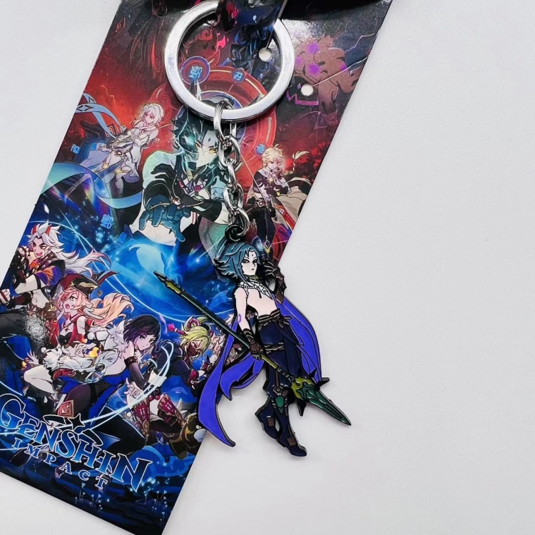 Genshin Impact Anime Peripheral Color Character Keychain price for 5 pcs