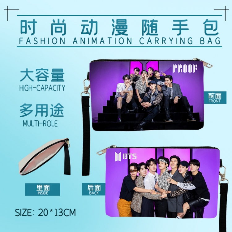 BTS Movie star fashion large capacity handbag cosmetic bag pencil case 20x13cm