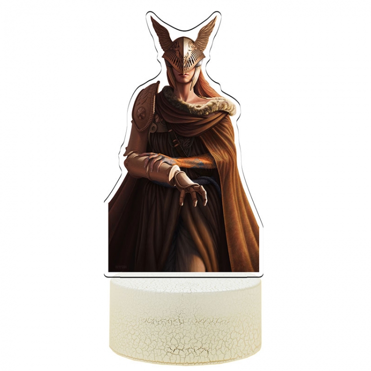 Elden Ring Color Acrylic Night Light 16 Color-changing Remote Control USB Interface Box Set 19X7X4CM white cracked base