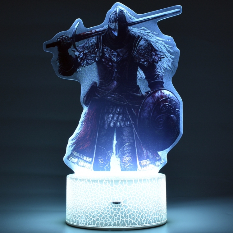 Elden Ring Color Acrylic Night Light 16 Color-changing Remote Control USB Interface Box Set 19X7X4CM white cracked base