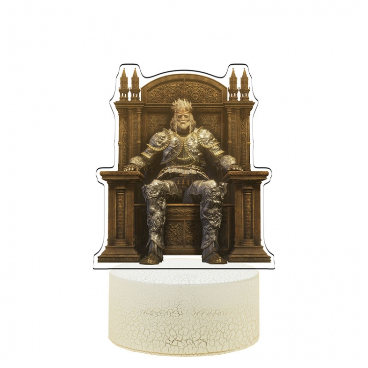 Elden Ring Color Acrylic Night Light 16 Color-changing Remote Control USB Interface Box Set 19X7X4CM white cracked base