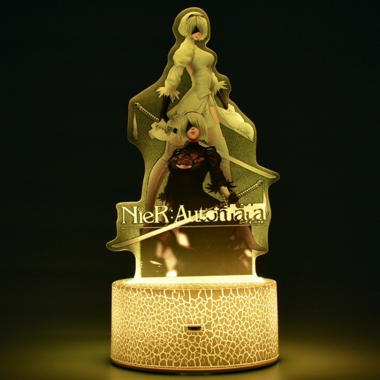 Nier:Automata  Color acrylic night light 16 kinds of color changing remote control USB interface boxed 14X7X4CM white cr