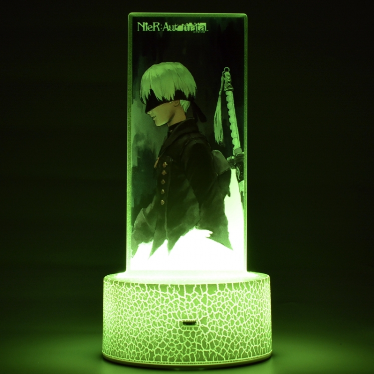 Nier:Automata  Color acrylic night light 16 kinds of color changing remote control USB interface boxed 14X7X4CM white cr