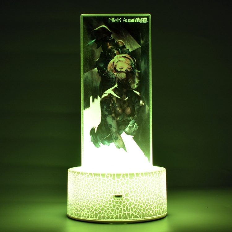 Nier:Automata  Color acrylic night light 16 kinds of color changing remote control USB interface boxed 14X7X4CM white cr