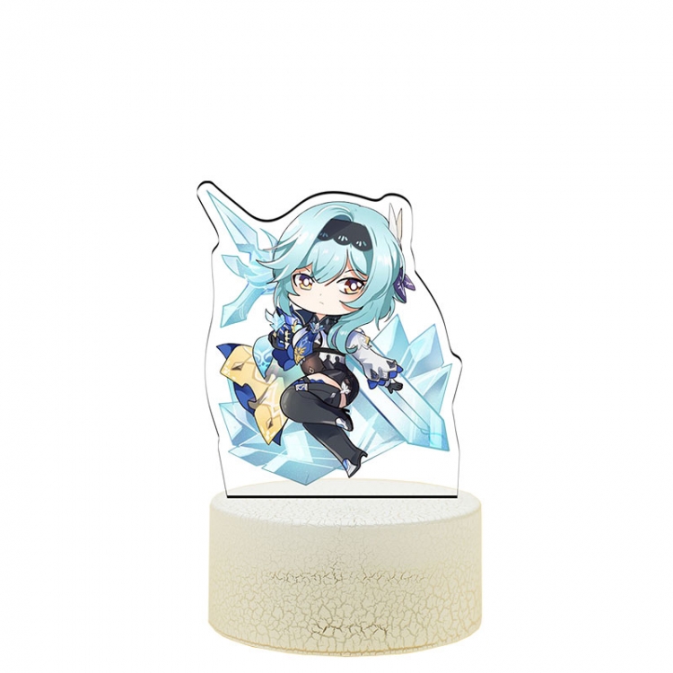 Genshin Impact Q version Eula  Color acrylic night light 16 kinds of color changing remote control USB interface boxed 1