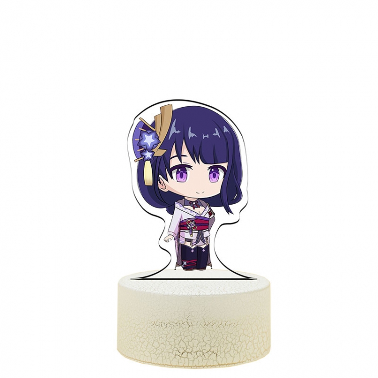 Genshin Impact Q version Raiden-Shogun Color acrylic night light 16 kinds of color changing remote control USB interface