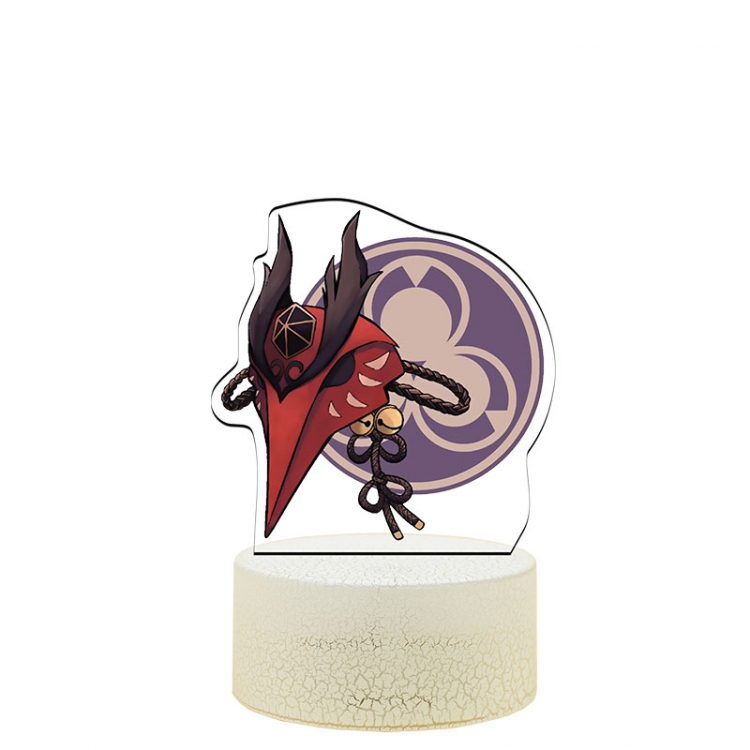 Genshin Impact Q version Kujou-Sara  Color acrylic night light 16 kinds of color changing remote control USB interface b