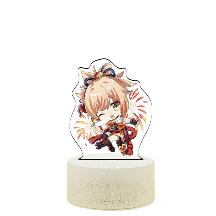 Genshin Impact Q version Yoimiya   Color acrylic night light 16 kinds of color changing remote control USB interface box