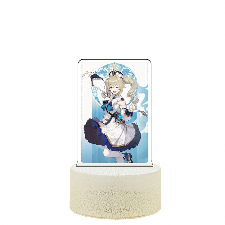 Genshin Impact Barbara Color acrylic night light 16 kinds of color changing remote control USB interface boxed 14X7X4CM 