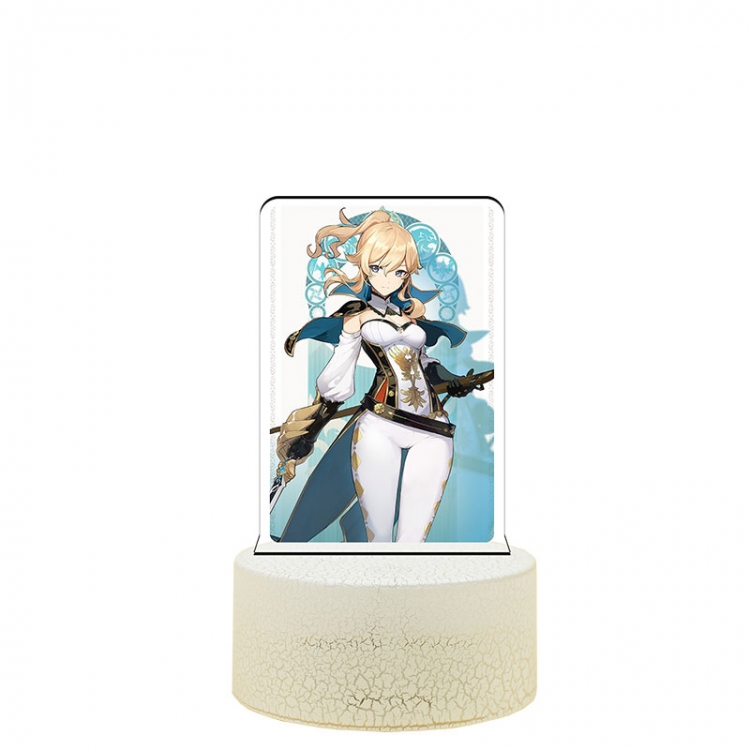 Genshin Impact Jean Color acrylic night light 16 kinds of color changing remote control USB interface boxed 14X7X4CM whi