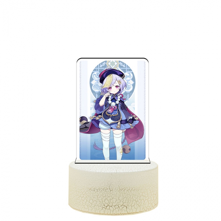Genshin Impact Qiqi Color acrylic night light 16 kinds of color changing remote control USB interface boxed 14X7X4CM whi