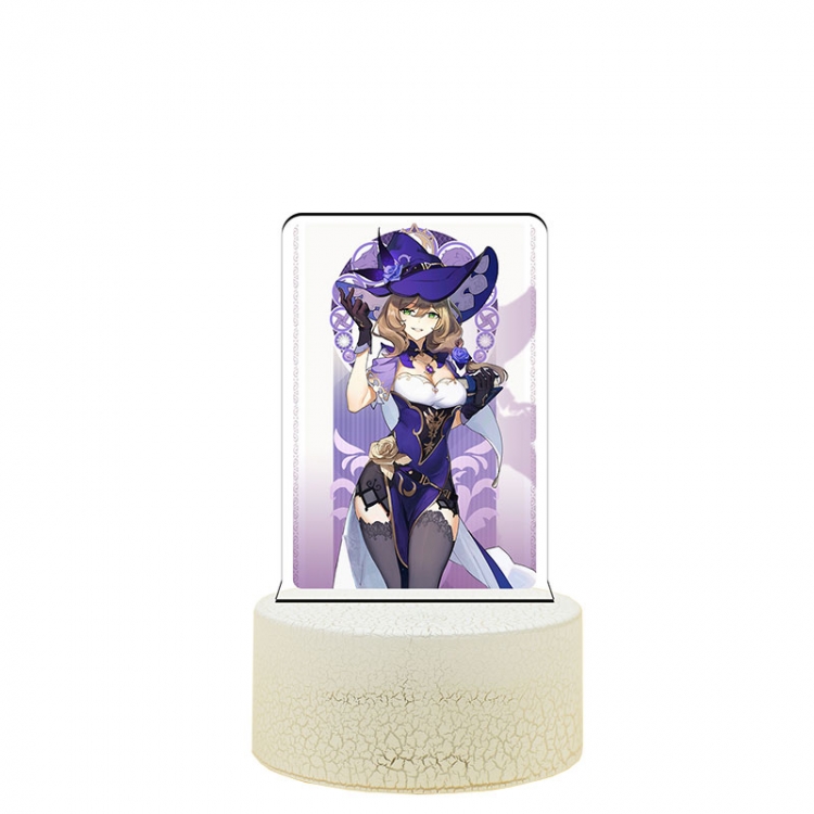 Genshin Impact Lisa Color acrylic night light 16 kinds of color changing remote control USB interface boxed 14X7X4CM whi