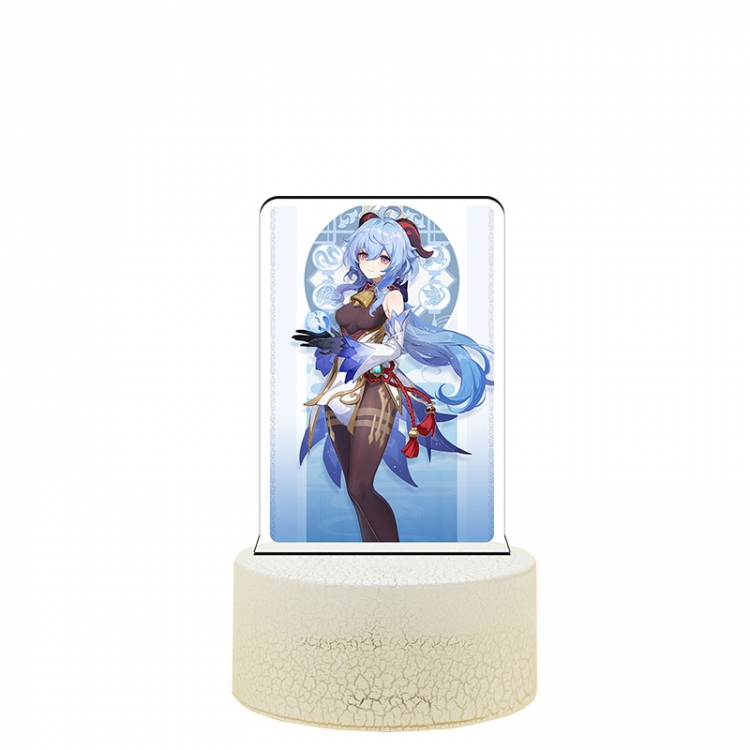 Genshin Impact Ganyu Color acrylic night light 16 kinds of color changing remote control USB interface boxed 14X7X4CM wh