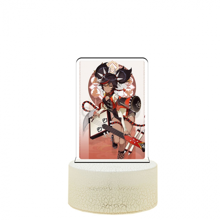 Genshin Impact Xinyan Color acrylic night light 16 kinds of color changing remote control USB interface boxed 14X7X4CM w