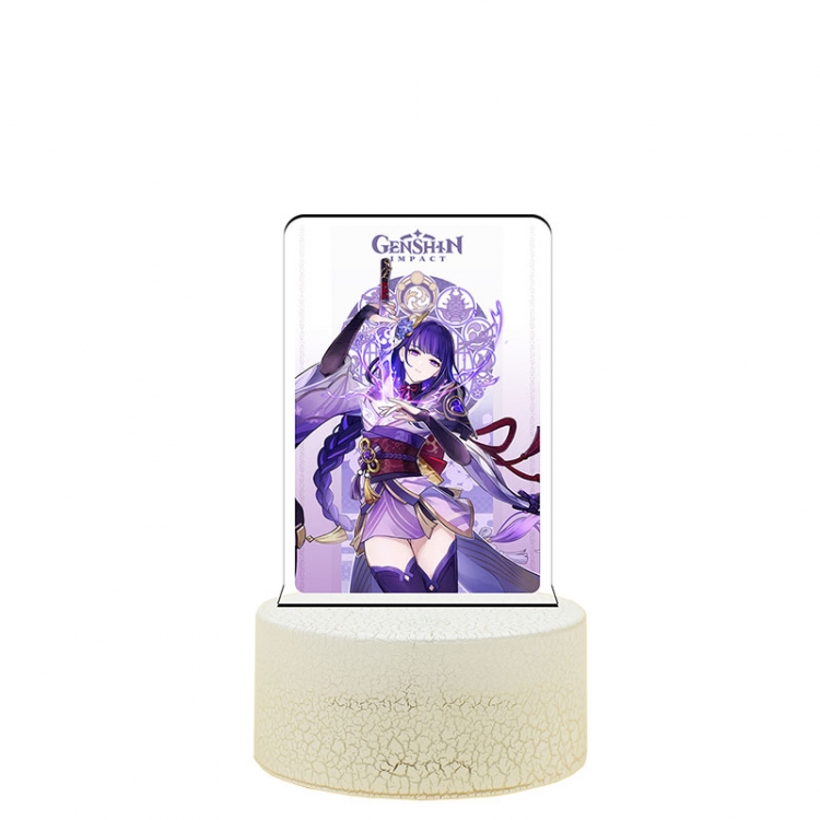 Genshin Impact  Color acrylic night light 16 kinds of color changing remote control USB interface boxed 14X7X4CM white c
