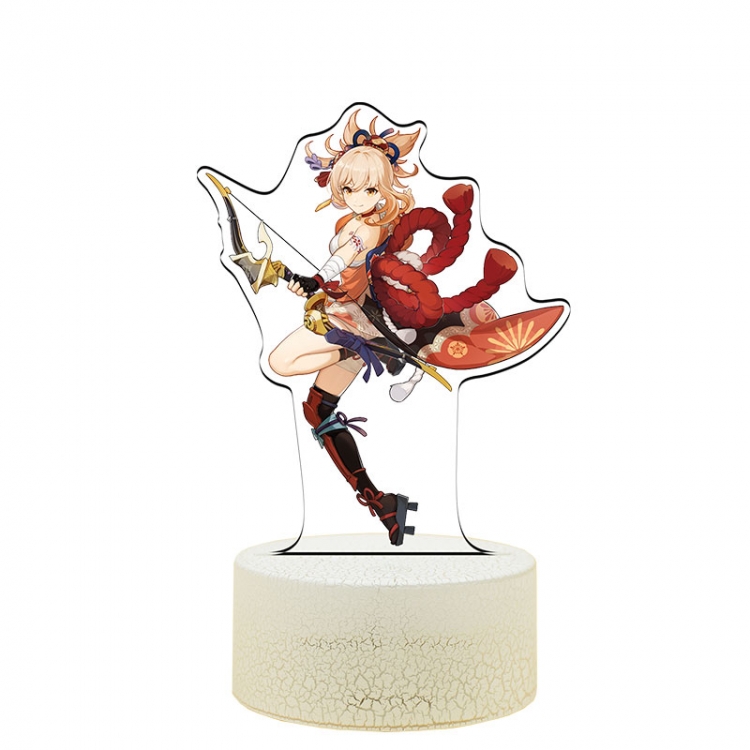 Genshin Impact YoimiyaColor acrylic night light 16 kinds of color changing remote control USB interface boxed 14X7X4CM w