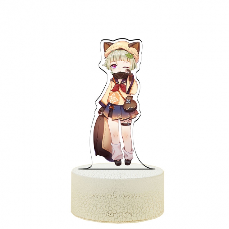 Genshin Impact Sayu  Color acrylic night light 16 kinds of color changing remote control USB interface boxed 14X7X4CM wh