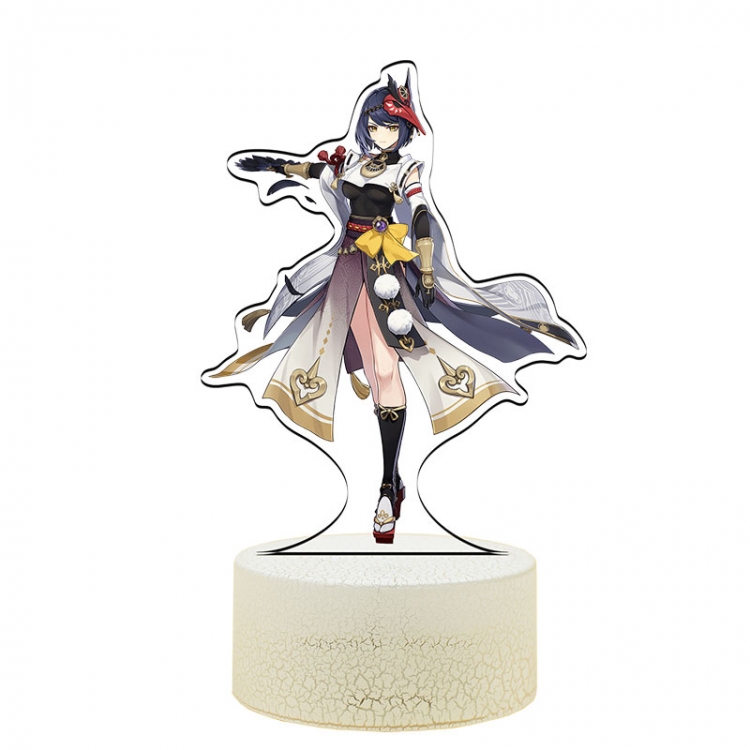 Genshin Impact Kujou-Sara  Color acrylic night light 16 kinds of color changing remote control USB interface boxed 14X7X
