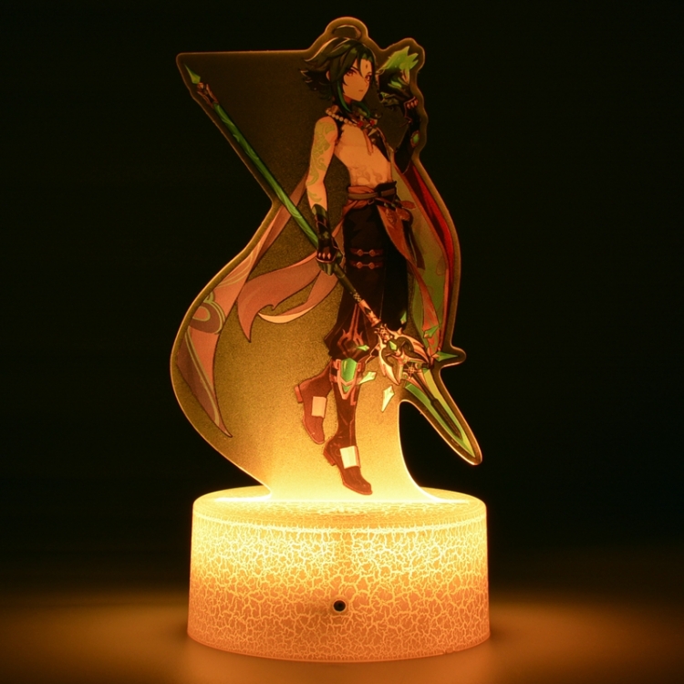 Genshin Impact Xiao Color Acrylic Night Light 16 Color-changing Remote Control USB Interface Box Set 19X7X4CM white crac