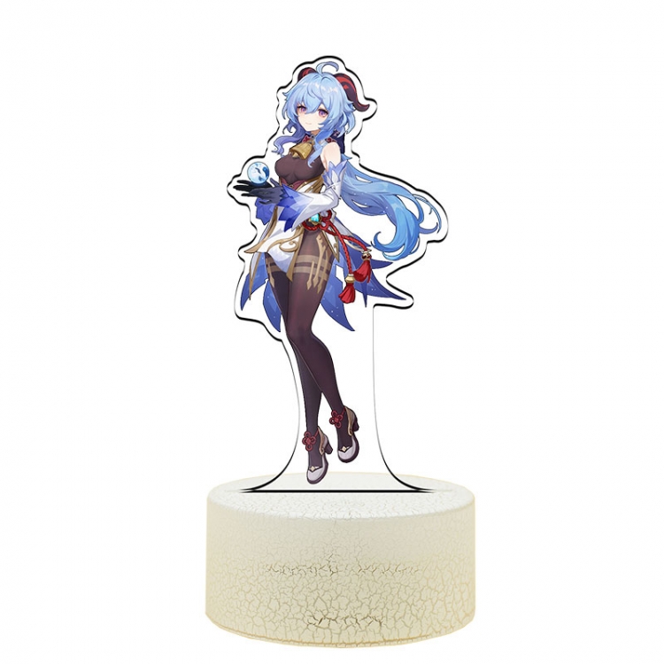Genshin Impact Ganyu Color Acrylic Night Light 16 Color-changing Remote Control USB Interface Box Set 19X7X4CM white cra