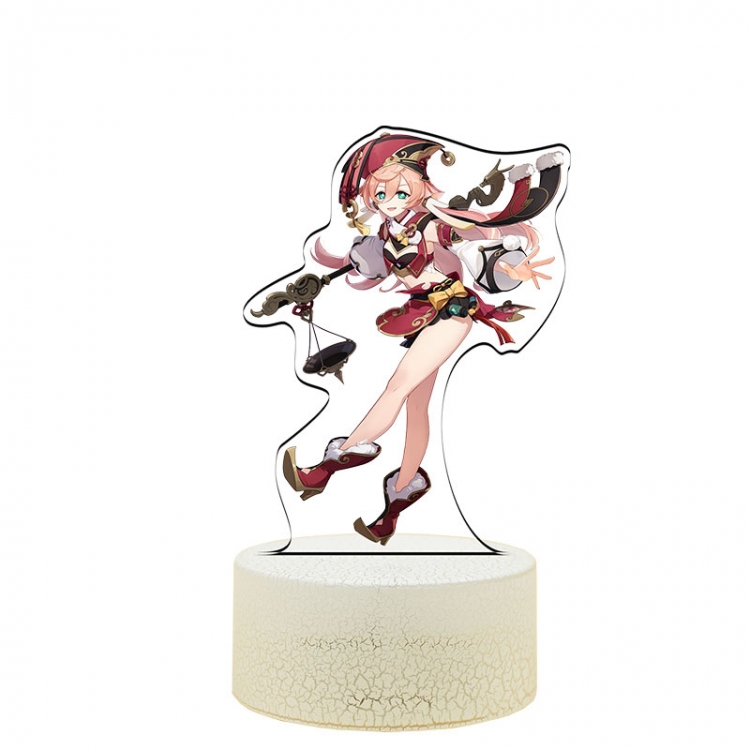 Genshin Impact YanFei  Color Acrylic Night Light 16 Color-changing Remote Control USB Interface Box Set 19X7X4CM white c