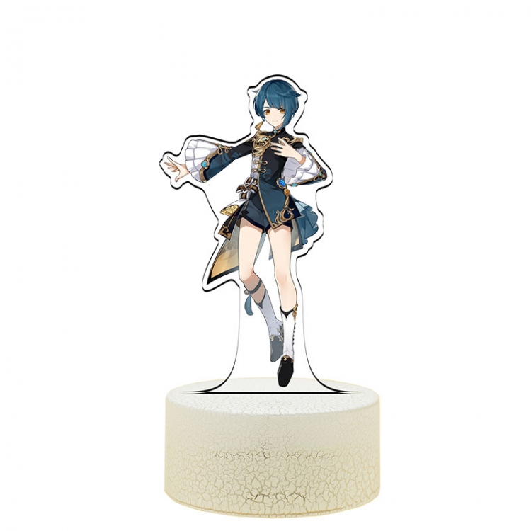 Genshin Impact Xingqiu Color Acrylic Night Light 16 Color-changing Remote Control USB Interface Box Set 19X7X4CM white c