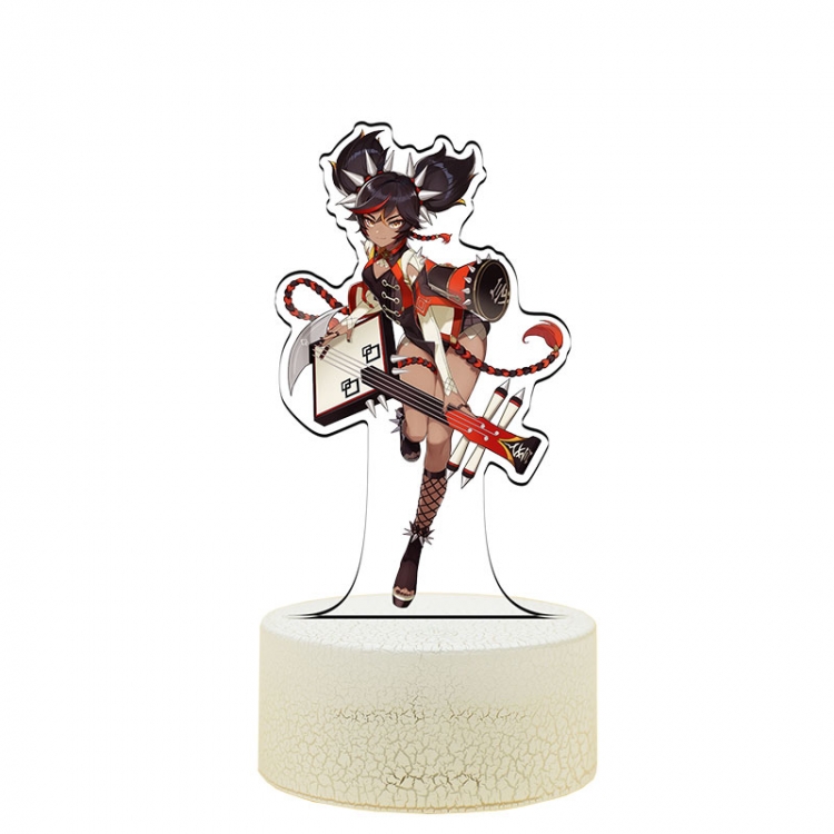 Genshin Impact Xinyan Color Acrylic Night Light 16 Color-changing Remote Control USB Interface Box Set 19X7X4CM white cr