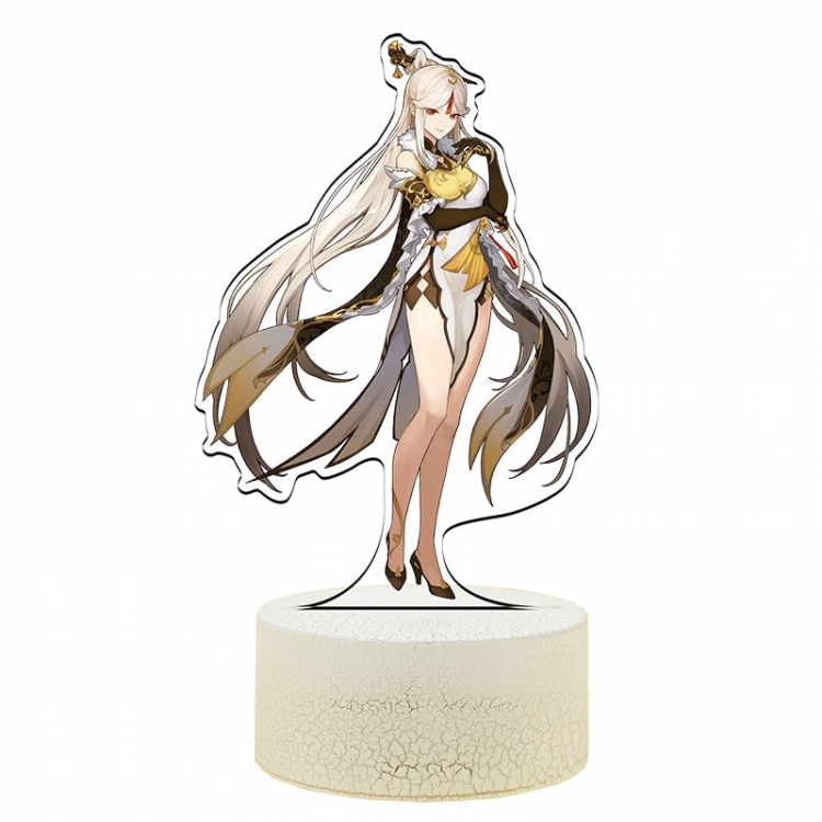Genshin Impact Ningguang Color Acrylic Night Light 16 Color-changing Remote Control USB Interface Box Set 19X7X4CM white