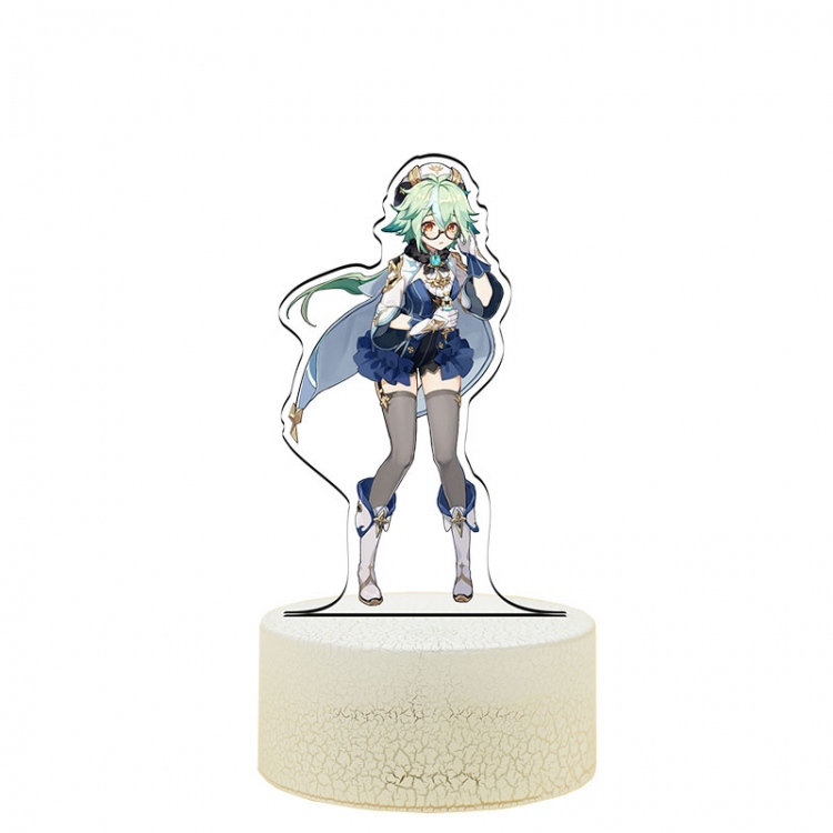 Genshin Impact Sucrose Color Acrylic Night Light 16 Color-changing Remote Control USB Interface Box Set 19X7X4CM white c