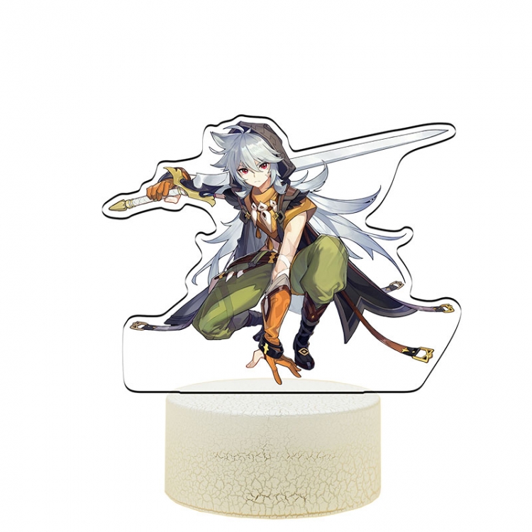 Genshin Impact Razor Color Acrylic Night Light 16 Color-changing Remote Control USB Interface Box Set 19X7X4CM white cra