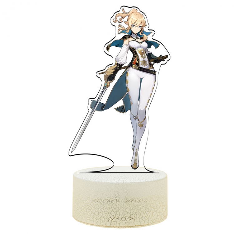 Genshin Impact Jean Color Acrylic Night Light 16 Color-changing Remote Control USB Interface Box Set 19X7X4CM white crac