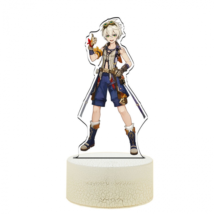 Genshin Impact  Bennett Color Acrylic Night Light 16 Color-changing Remote Control USB Interface Box Set 19X7X4CM white 