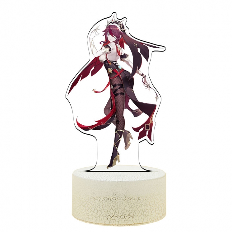 Genshin Impact Rosaria  Color Acrylic Night Light 16 Color-changing Remote Control USB Interface Box Set 19X7X4CM white 