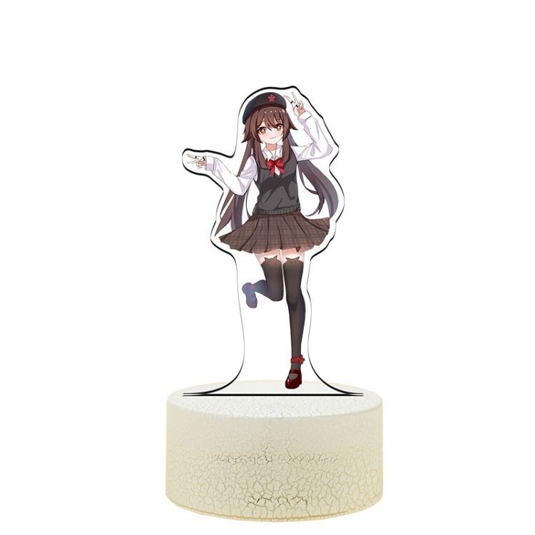 Genshin Impact Hu.Tao Color Acrylic Night Light 16 Color-changing Remote Control USB Interface Box Set 19X7X4CM white cr