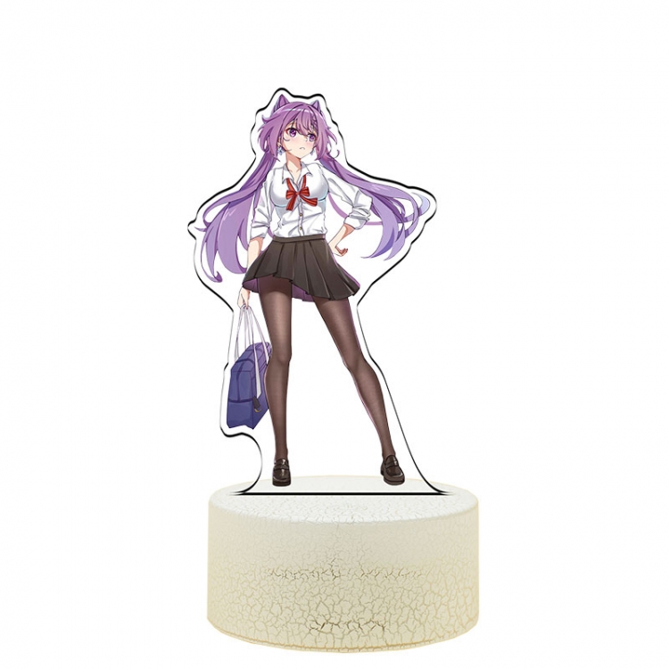 Genshin Impact Keqing Color Acrylic Night Light 16 Color-changing Remote Control USB Interface Box Set 19X7X4CM white cr