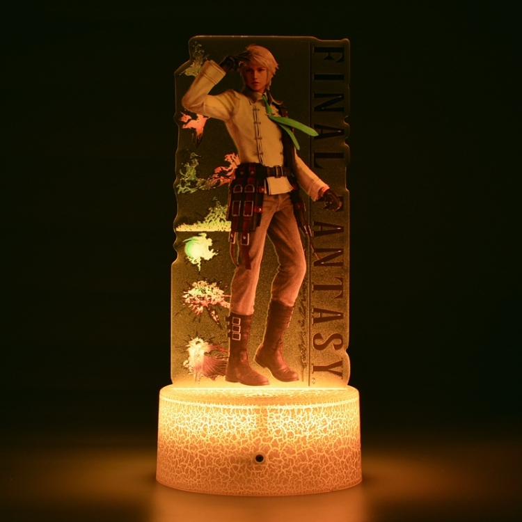 Final Fantasy Color Acrylic Night Light 16 Color-changing Remote Control USB Interface Box Set 19X7X4CM white cracked ba