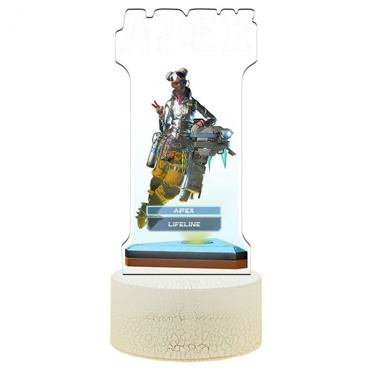 Apex legends Color Acrylic Night Light 16 Color-changing Remote Control USB Interface Box Set 19X7X4CM white cracked bas