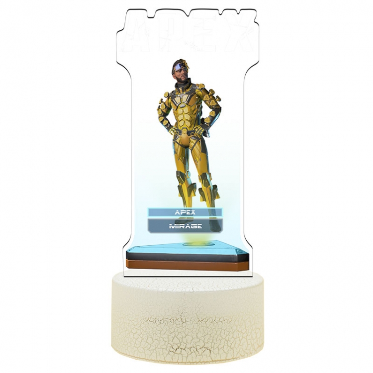 Apex legends Color Acrylic Night Light 16 Color-changing Remote Control USB Interface Box Set 19X7X4CM white cracked bas
