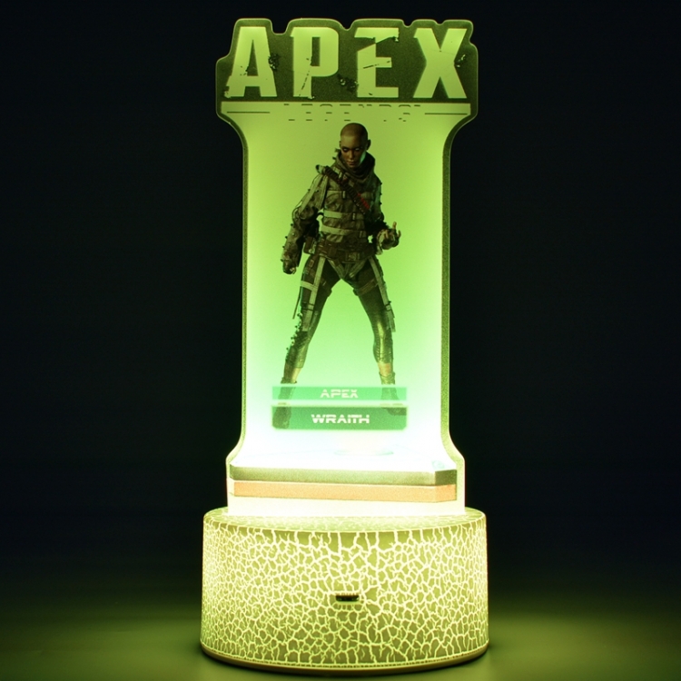 Apex legends Color Acrylic Night Light 16 Color-changing Remote Control USB Interface Box Set 19X7X4CM white cracked bas