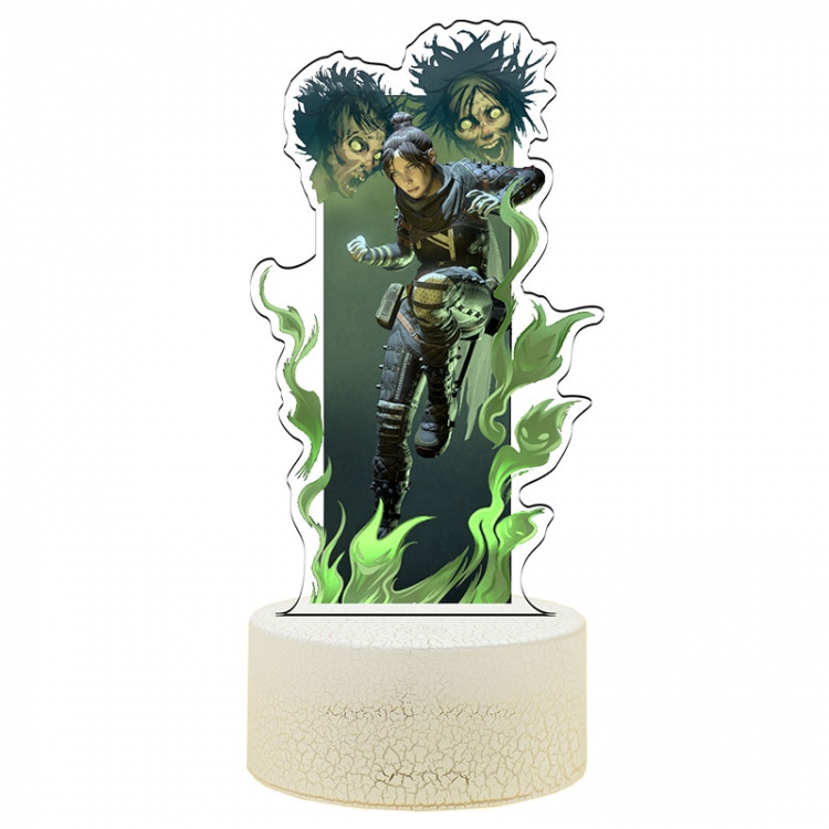 Apex legends Color Acrylic Night Light 16 Color-changing Remote Control USB Interface Box Set 19X7X4CM white cracked bas