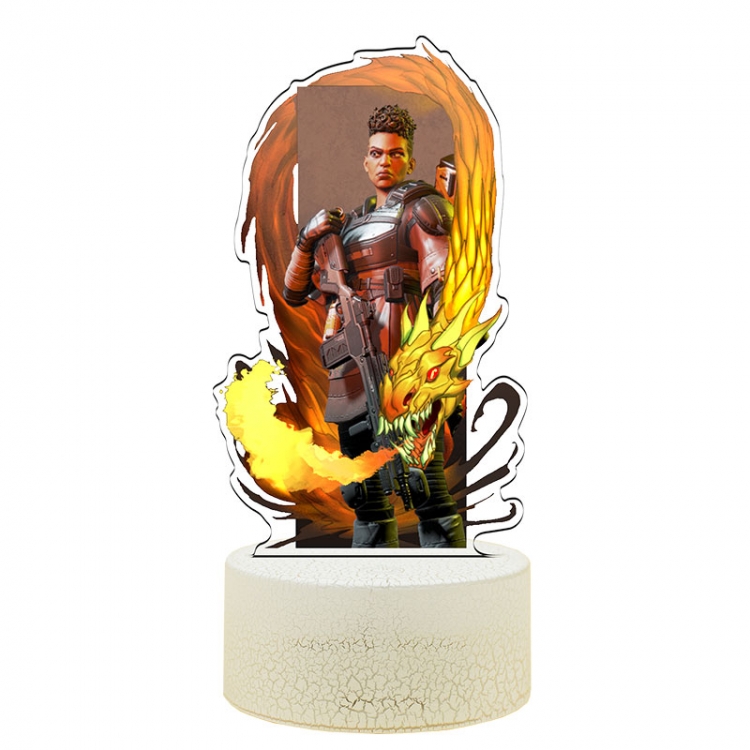 Apex legends Color Acrylic Night Light 16 Color-changing Remote Control USB Interface Box Set 19X7X4CM white cracked bas