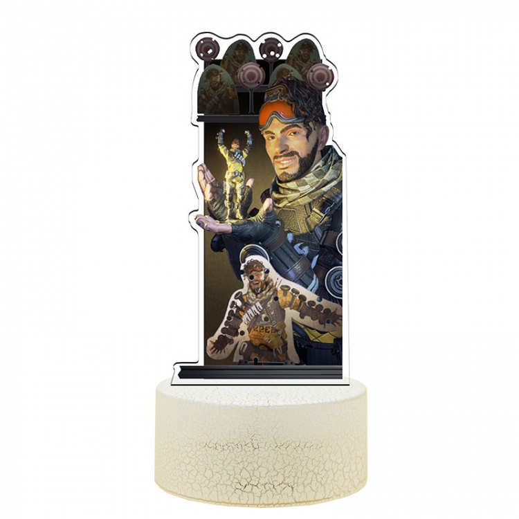 Apex legends Color Acrylic Night Light 16 Color-changing Remote Control USB Interface Box Set 19X7X4CM white cracked bas