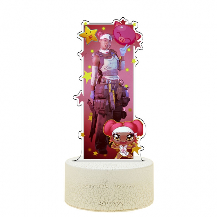 Apex legends Color Acrylic Night Light 16 Color-changing Remote Control USB Interface Box Set 19X7X4CM white cracked bas