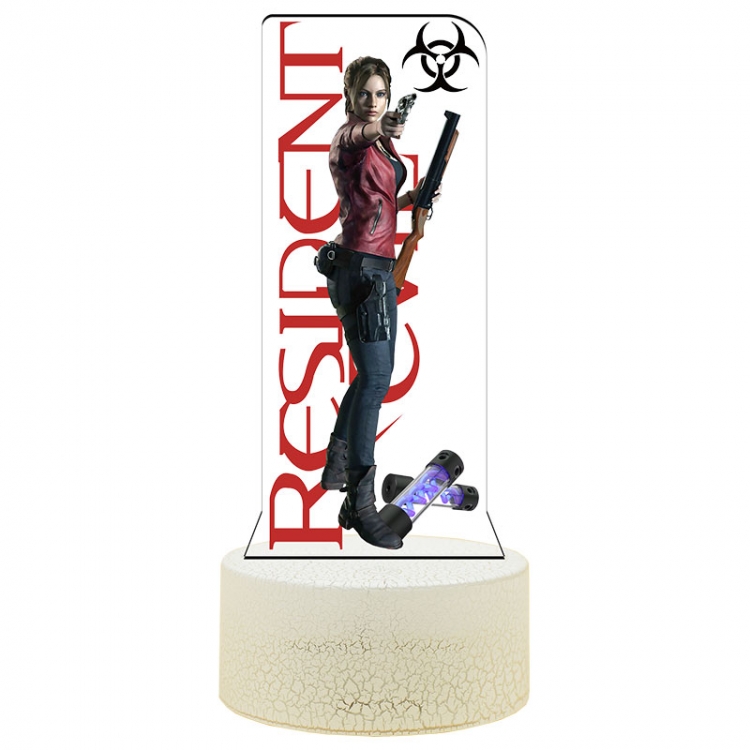 Resident Evil Acrylic Night Light 16 Color-changing Remote Control USB Interface Box Set 19X7X4CM white cracked base