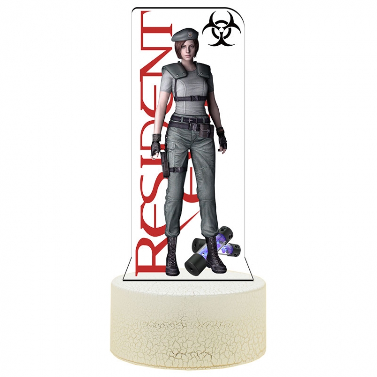 Resident Evil Acrylic Night Light 16 Color-changing Remote Control USB Interface Box Set 19X7X4CM white cracked base